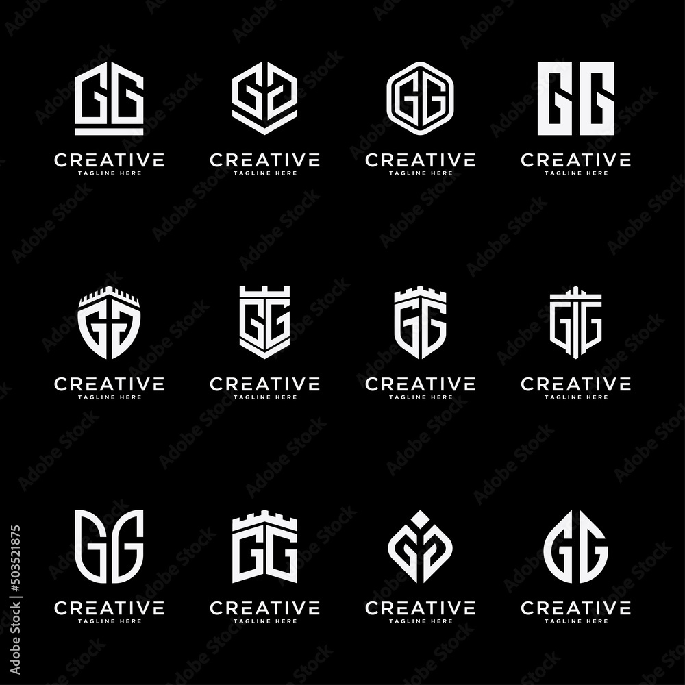 Template Set initial letters of the GG logo icon. -Vector Template Set initial letters of the GG logo icon. -Vector
