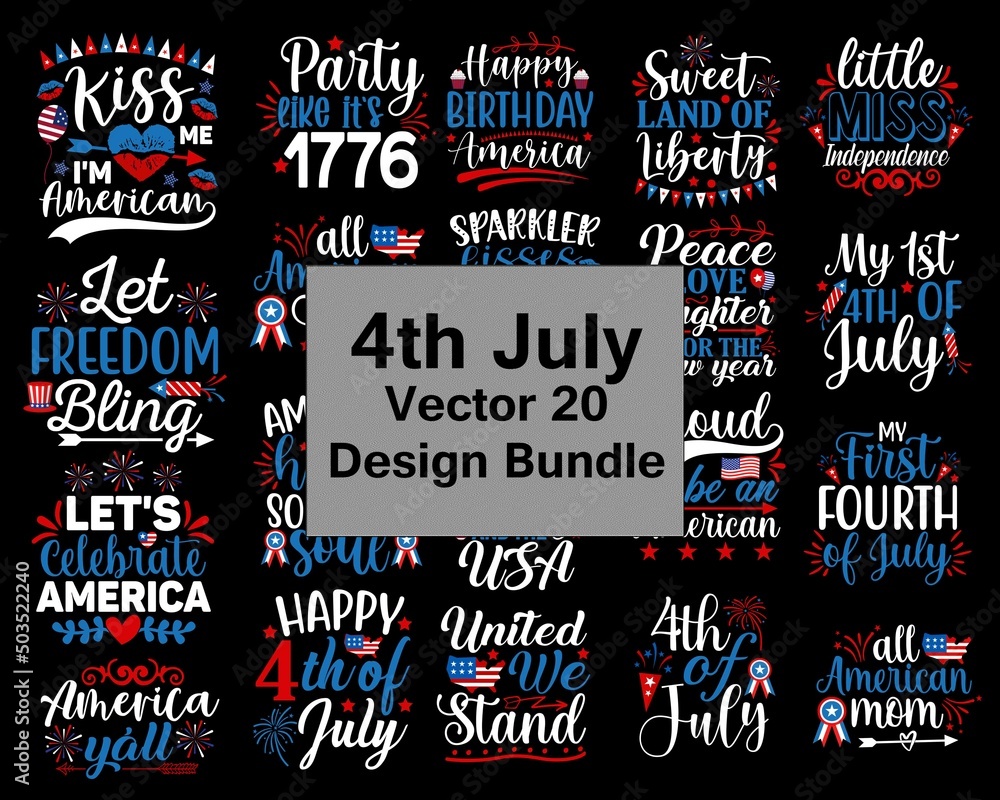 4th of July 20 Design Bundle, SVG,4th of July Bundle SVG, 4th of July ...