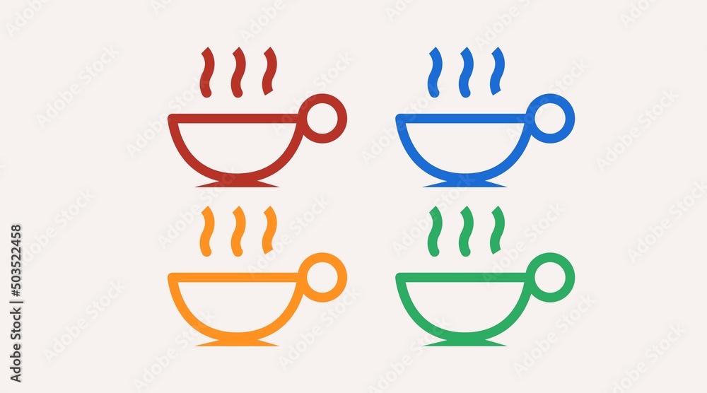 Coffee Cup Icon Set. Vector isolated flate editable illustration set Coffee Cup Icon Set. Vector isolated flate editable illustration set