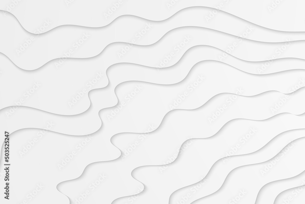 Abstract paper cut background. Wavy white illustration. Abstract paper cut background. Wavy white illustration.