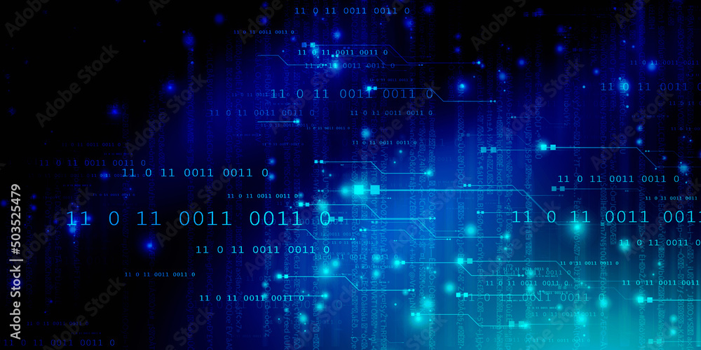 Obraz premium 2d illustration Abstract futuristic electronic circuit technology background