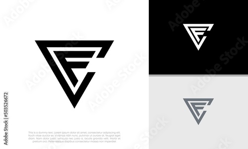 Initials CF. F logo design. Initial Letter Logo.