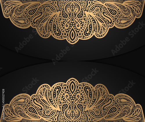 Luxury ornamental mandala design background in gold color