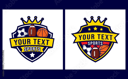 sports logo with emblem style. suitable for symbols of sports, competitions, championships and related enterprises