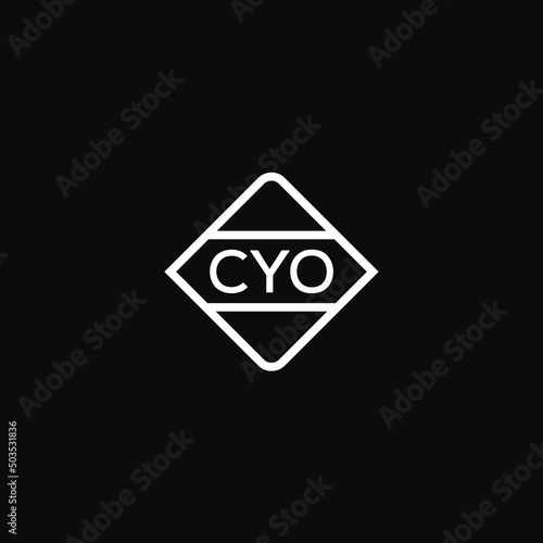 CYO letter design for logo and icon.CYO monogram logo.vector illustration with black background. photo