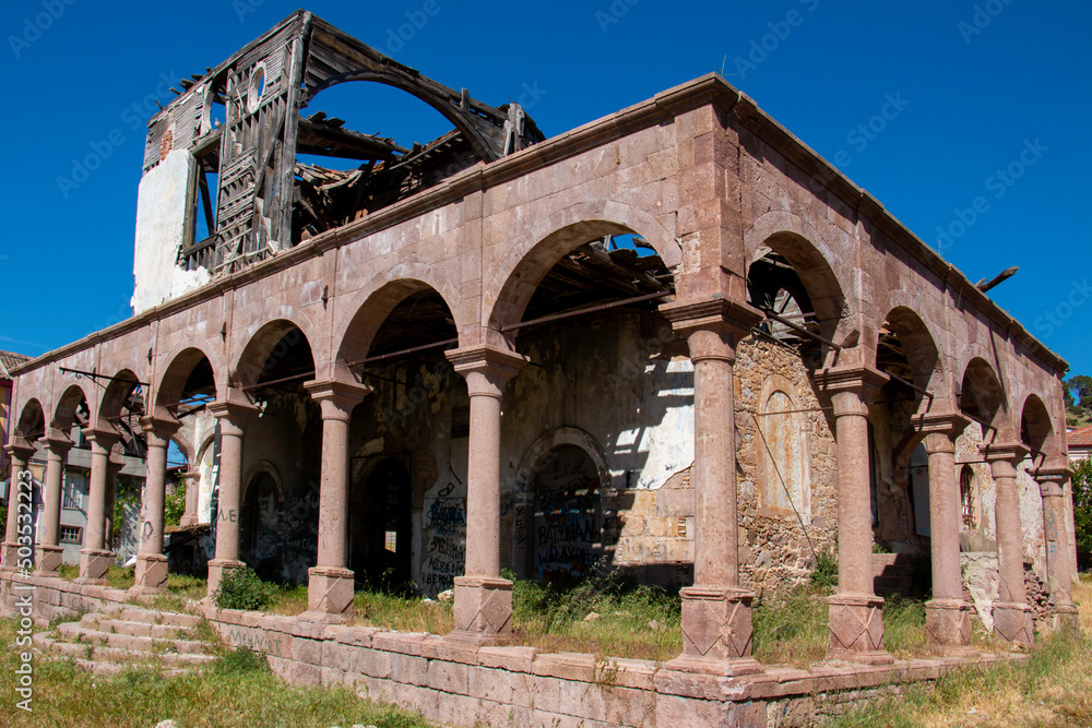 May 05, 2022 Ayvalik Balikesir Turkiye The Hagia Triadi church, located in Ayvalık and opened in 1846, is in ruins today.The church's restoration decision was made in 2020. 