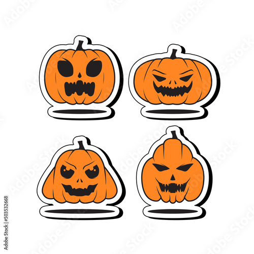 helloween pumpkin set vector