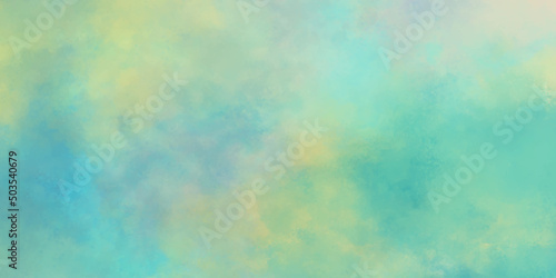 abstract painted blue or yellow or green watercolor background with watercolor stains, Stylist colorful background with smoke for any graphics design and web design.