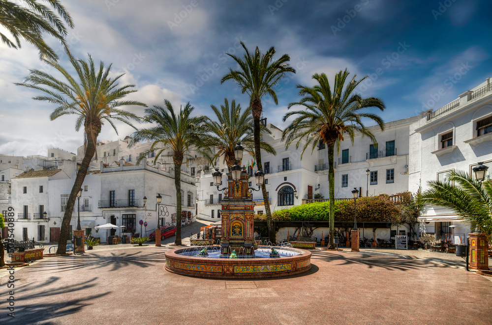 Plaza de España, Vejer de la Frontera, Cadiz province, Andalucia, Spain