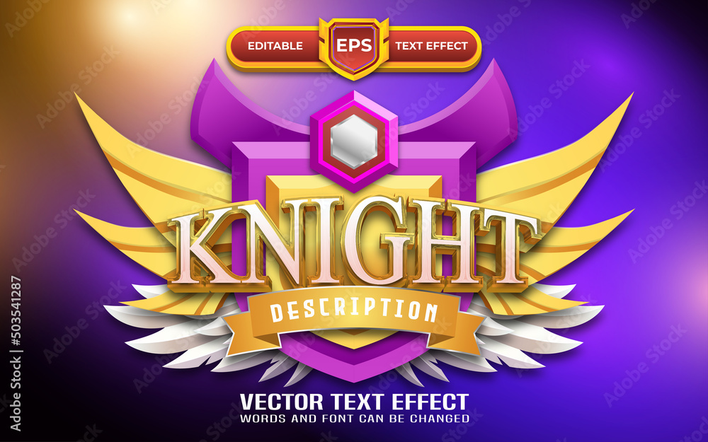 Knight 3d game logo with editable text effect Knight 3d game logo with editable text effect