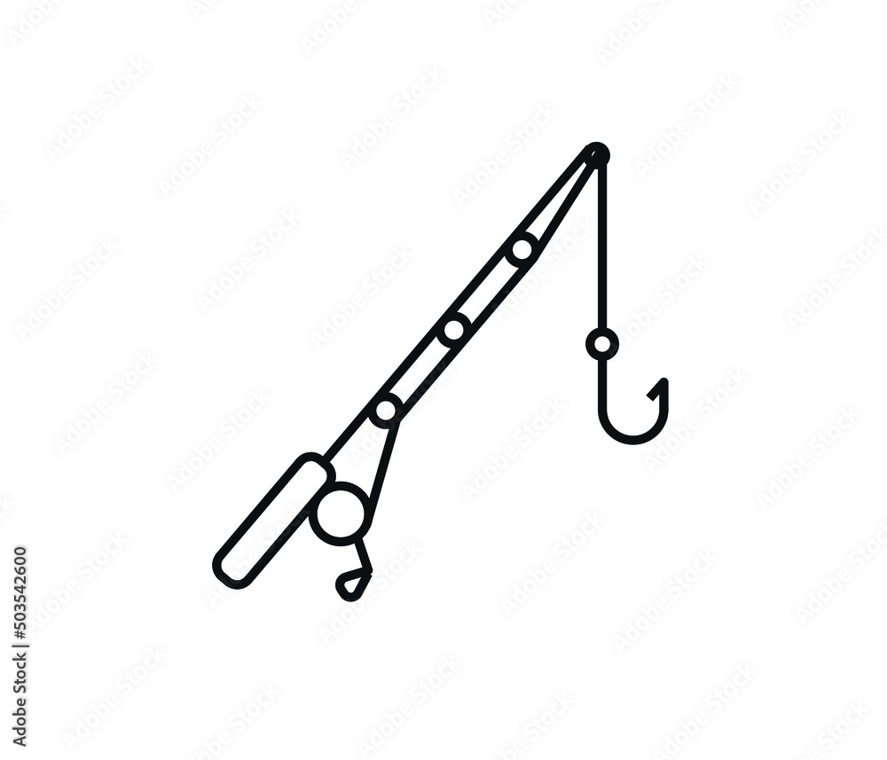 Fishing rod vector icon isolated on white background.
Fishing rod vector icon isolated on white background.