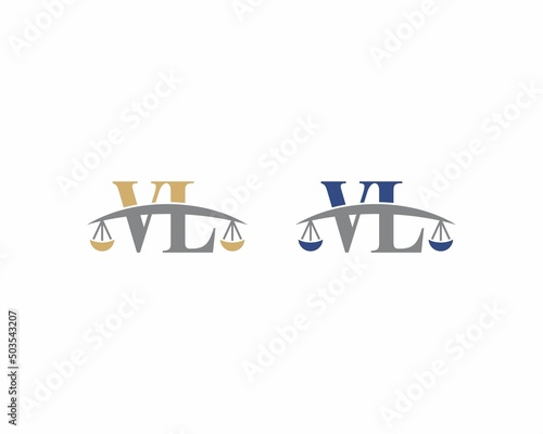 Letter VL Logo With Scale of Justice Logo Icon 001