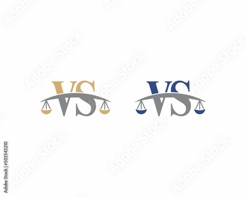 Letter VS Logo With Scale of Justice Logo Icon 001