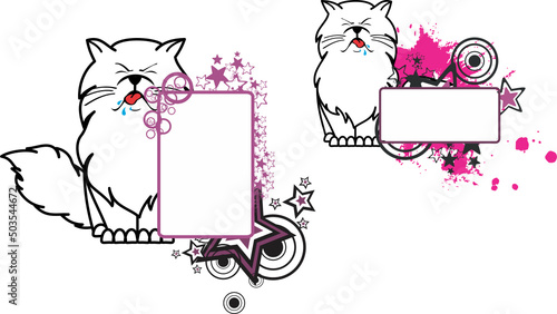 persian cat cartoon billboard pack in vector format