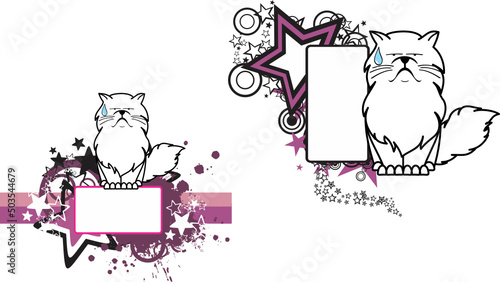 persian cat cartoon billboard pack in vector format