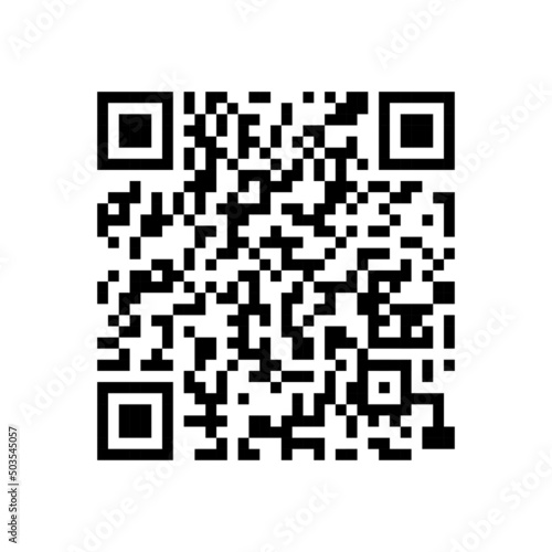 Icon with Qr code for smartphone isolated on white background. Scan Qr code for payment, advertising, mobile app vector illustration.