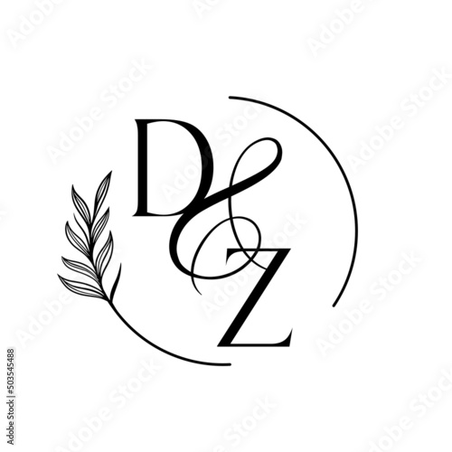 zd, dz, Elegant Wedding Monogram, Wedding Logo Design, Save The Date Logo