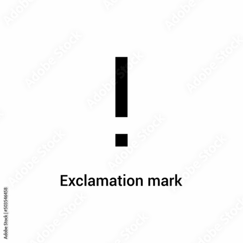 Exclamation mark in English grammar vector illustration