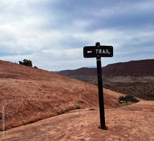 Trail sign in southwest USA