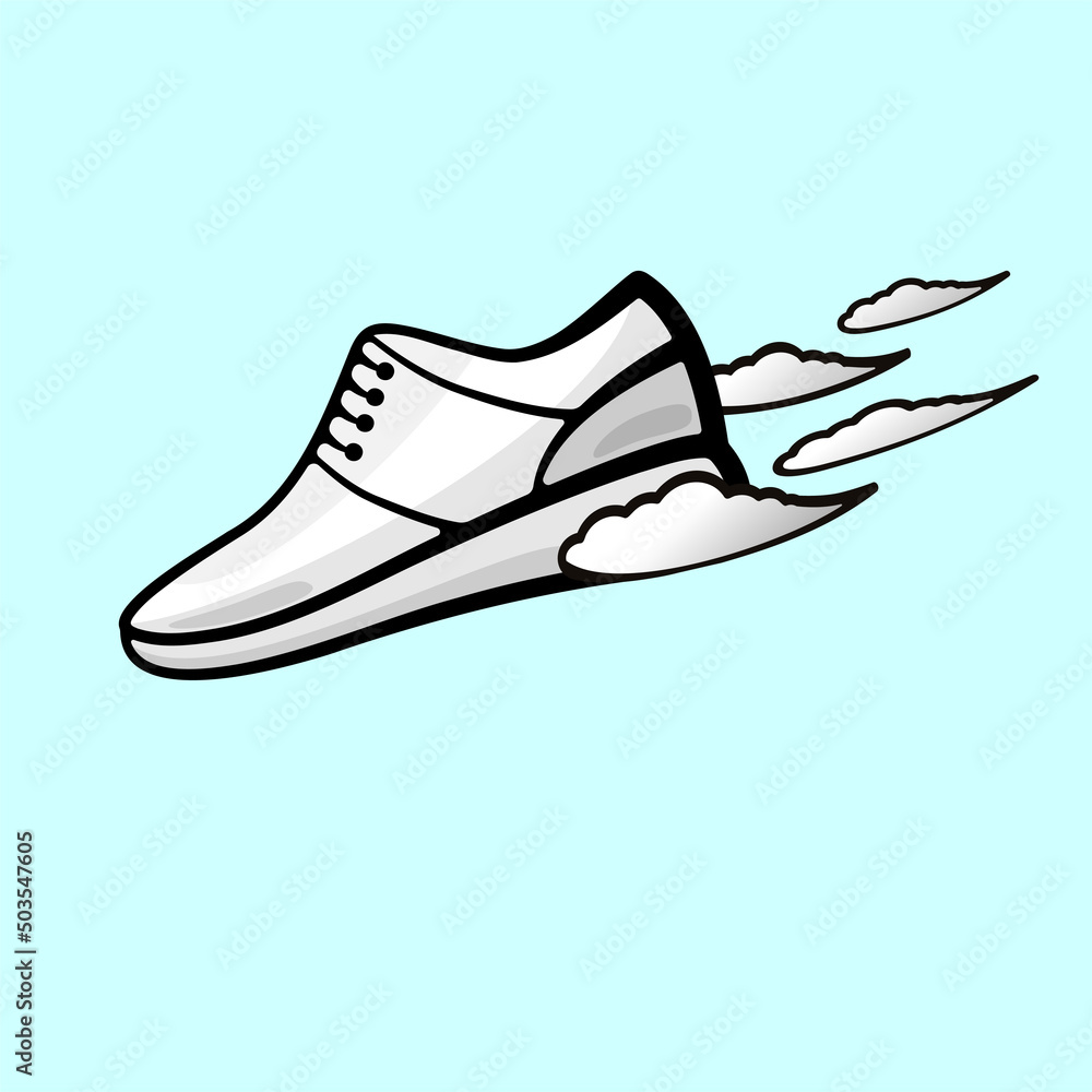 Vector illustration of sports shoes, sneakers with the effect of speed. Modern shoes. Equipment for the gym and outdoor activities Vector illustration of sports shoes, sneakers with the effect of speed. Modern shoes. Equipment for the gym and outdoor activities