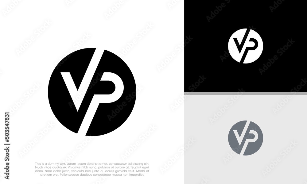 Initials VP logo design. Initial Letter Logo. Initials VP logo design. Initial Letter Logo.