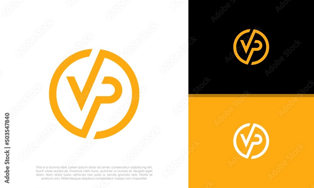 Initials VP logo design. Initial Letter Logo.