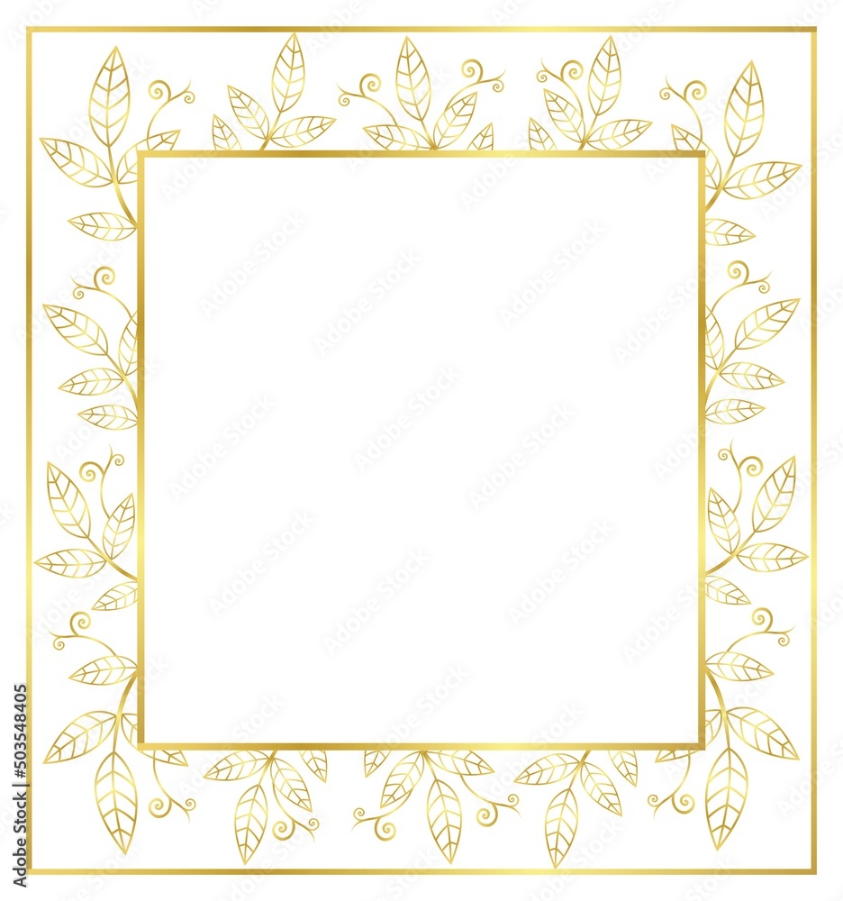 Golden Floral Frame, Border