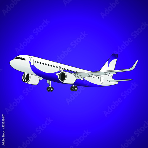 Stylish airplane with Colourful Background Illustration
