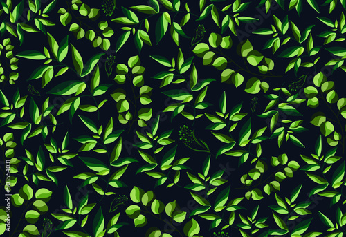 green leaves seamless pattern art