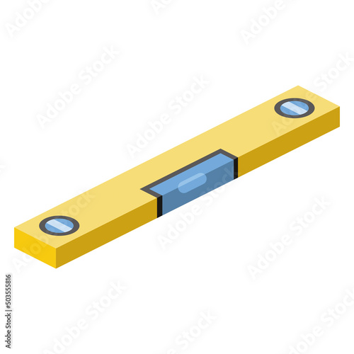 Spirit level tool Level meter. Vector 3d line isometric, color web icons, new flat style. Creative design idea for infographics.