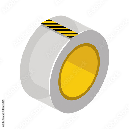 Insulating tape. Vector 3d line isometric, color web icons, new flat style. Creative design idea for infographics.