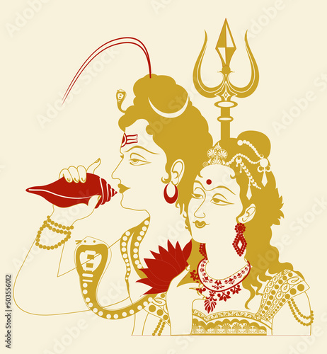 God Shiva and godess Shakti of Hinduism