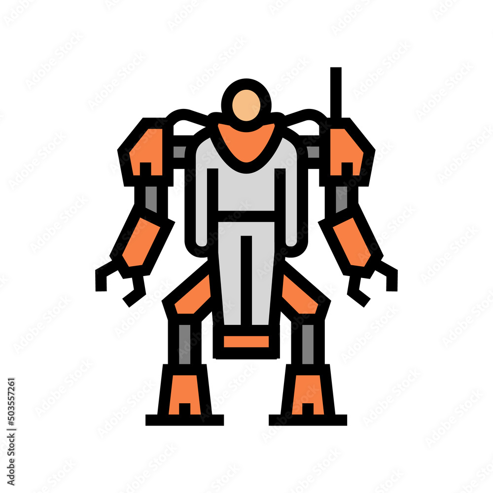 augmenting robot color icon vector. augmenting robot sign. isolated symbol illustration