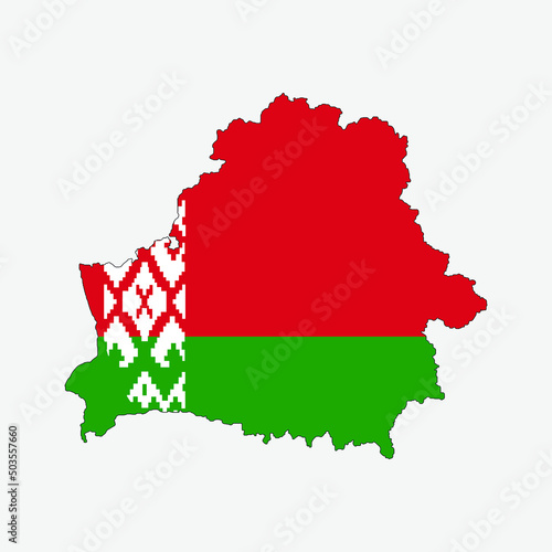 Map and flag of Belarus graphic element illustration template design 