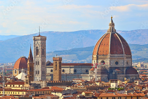 Panoramatic view of the basilica Santa Maria del Fiore in Florence, Italy