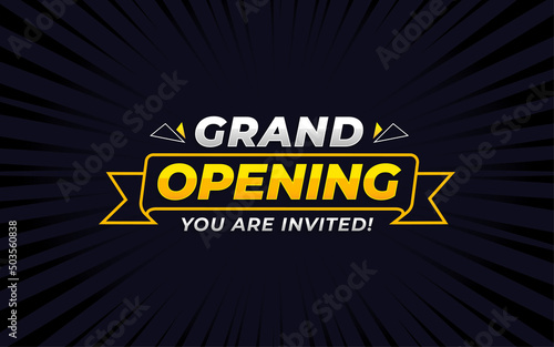 Grand opening sale poster, sale banner design template with 3d editable text effect