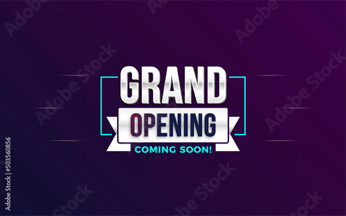 Grand opening sale poster, sale banner design template with 3d editable text effect