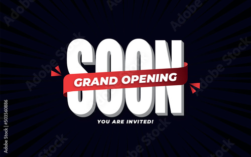Grand opening sale poster, sale banner design template with 3d editable text effect