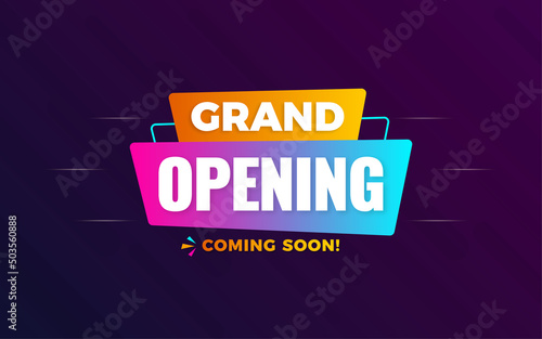 Grand opening sale poster, sale banner design template with 3d editable text effect