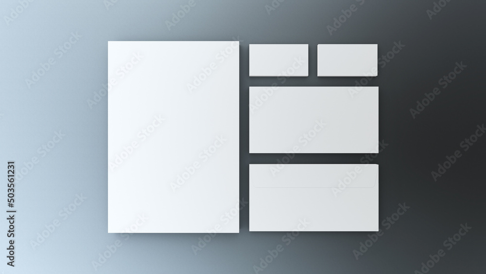 3d mockup illustrations for stationery item such as business card letterhead and envelope 3d mockup illustrations for stationery item such as business card letterhead and envelope
