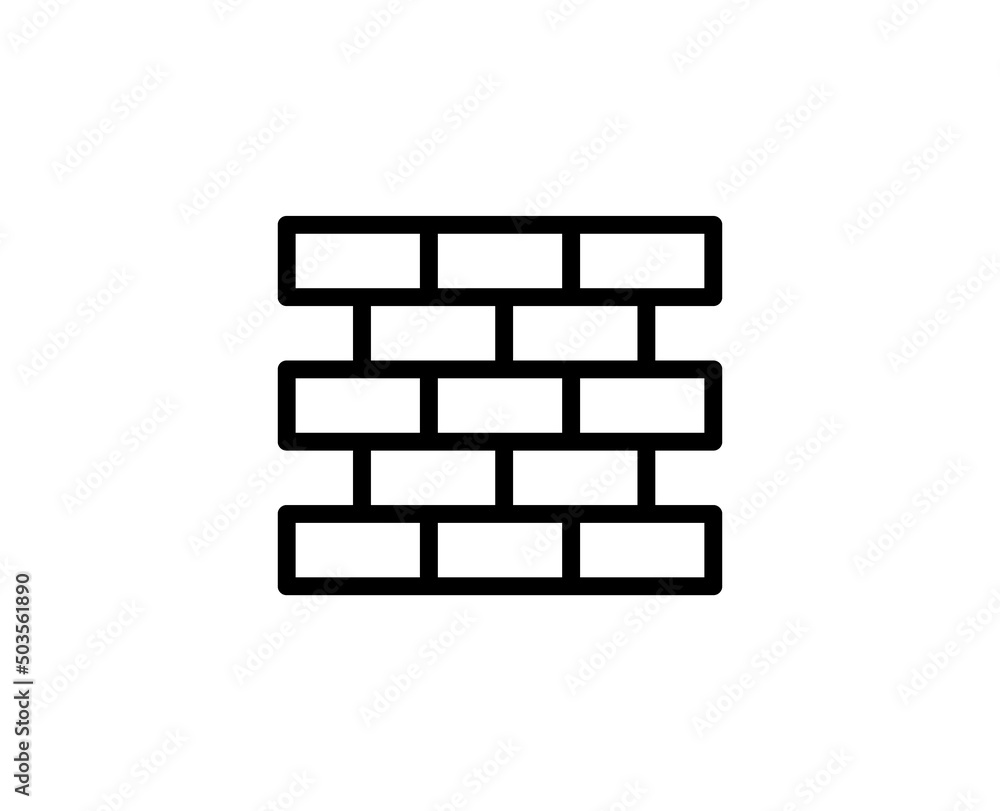 Brick wall premium line icon. Simple high quality pictogram. Modern outline style icons. Stroke vector illustration on a white background. Brick wall premium line icon. Simple high quality pictogram. Modern outline style icons. Stroke vector illustration on a white background.