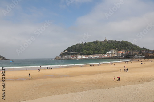 View of the beach and sea in San Sebasti  n 