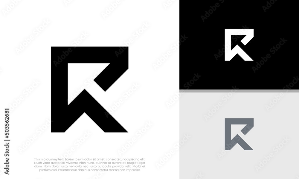 Initials R logo design. Initial Letter Logo. Initials R logo design. Initial Letter Logo.