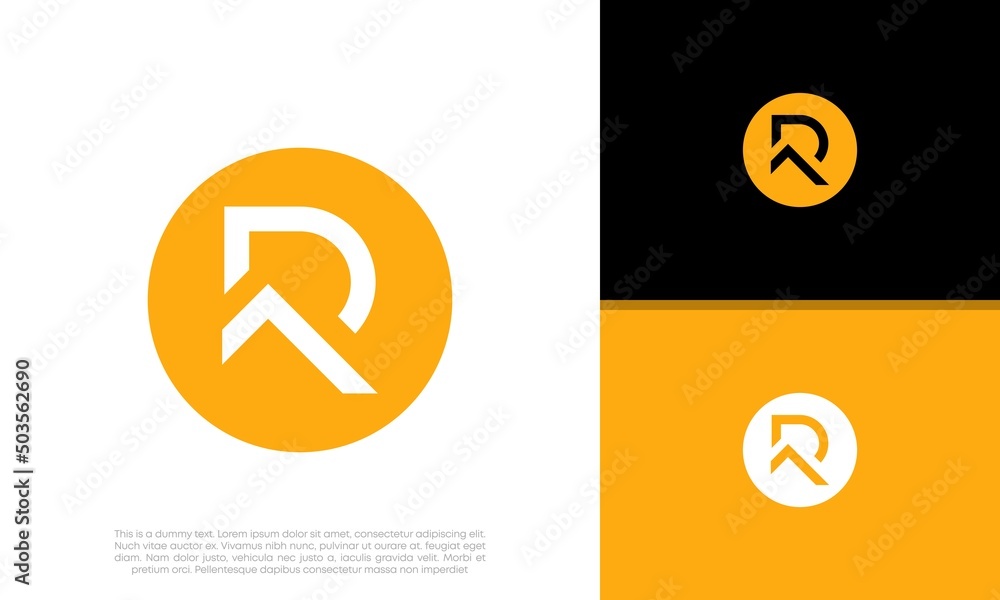 Initials R logo design. Initial Letter Logo. Initials R logo design. Initial Letter Logo.