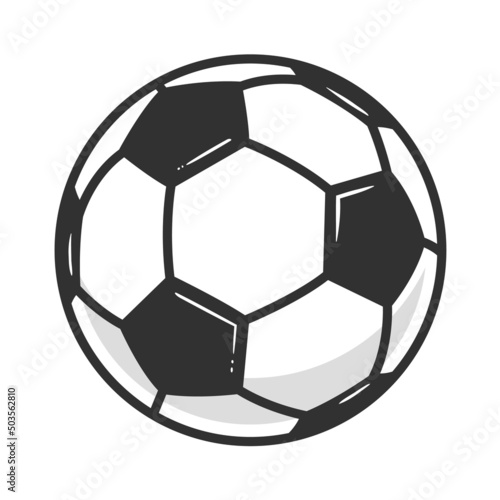 Soccer ball. Vintage soccer ball icon isolated on white background. Vector illustration