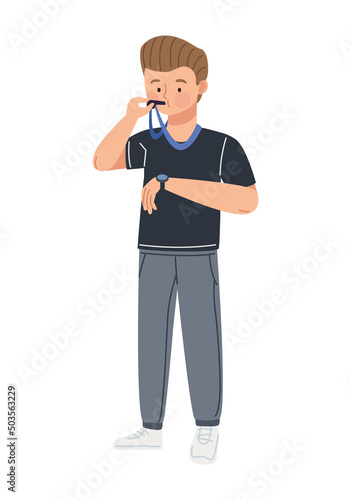 male coach with whistle