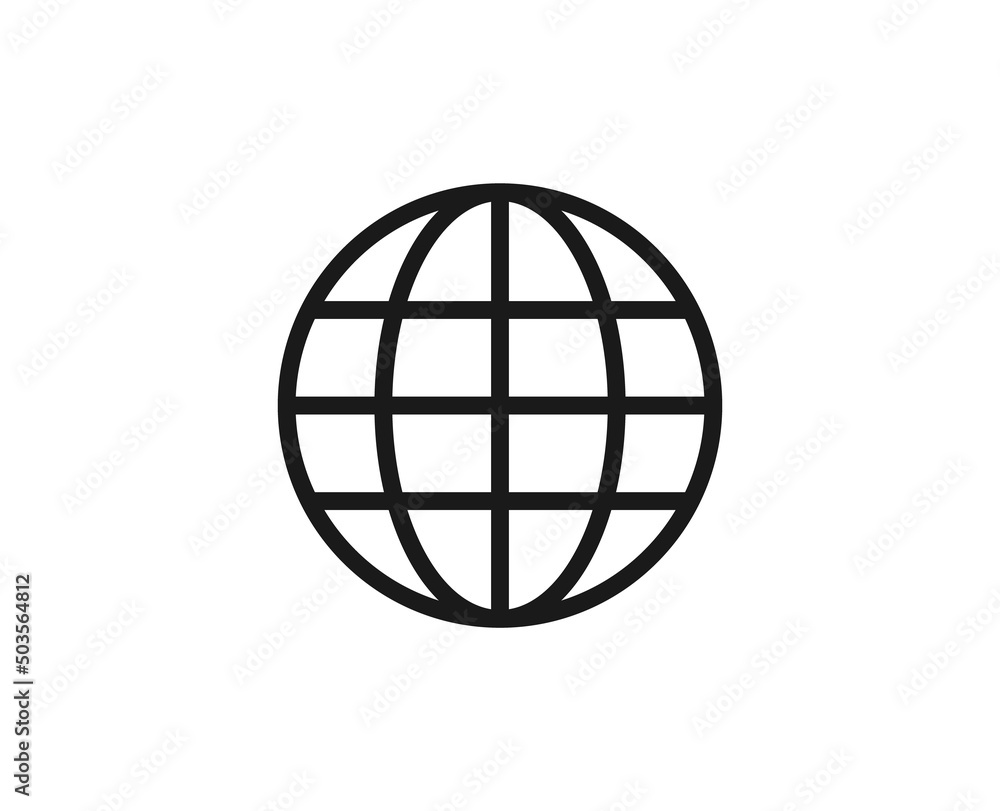 Globe line icon on white background