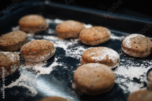 the process of making and baking homemade cookies 
