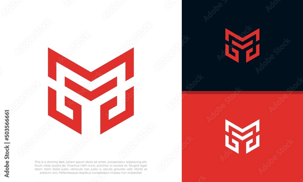 Initials M logo design. Initial Letter Logo. Initials M logo design. Initial Letter Logo.