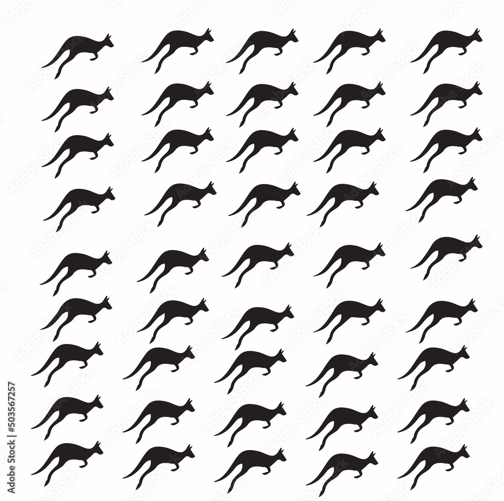 This image shows a kangaroo silhouette logo. Kangaroo isolated on a white background This image shows a kangaroo silhouette logo. Kangaroo isolated on a white background